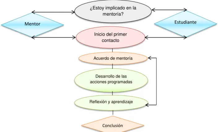 Figura 2.  Ciclo de la mentoría desde una perspectiva temporal (p.117). 