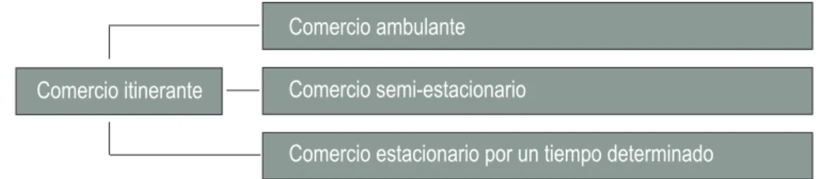 Cuadro 1-1 .  Clasiicación del comercio itinerante