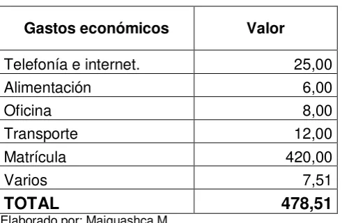 Tabla 5. Recursos Económicos 