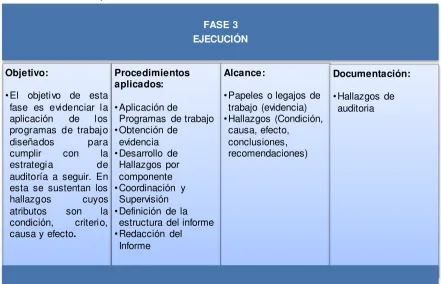 Tabla Nro. 4: Fase de Ejecución 