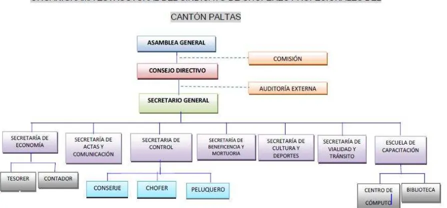 Figura 3: Organigrama estructural del Sindicato de Choferes Profesional del cantón Paltas 