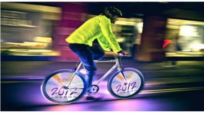 Ilustración 2. Bicicletas con luces LED  Fuente: Diario El Financiero México 