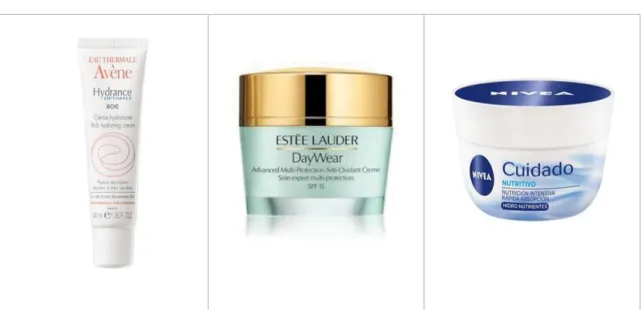 Figura 21: Cremas Avene, Estée Lauder y Nivea 