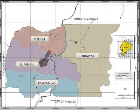 Figura 1. División Política del Cantón el Pangui 