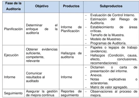 Tabla 2. Resumen del proceso de auditoría integral. 