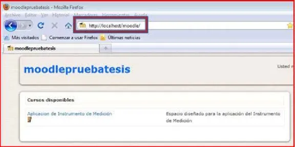 Figura 2: Moodle en localhost 