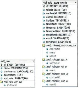 Tablas mdl ole y mdl_role_assignments