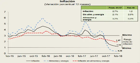 Figura 14. Tasa de Inflación por BCR. 