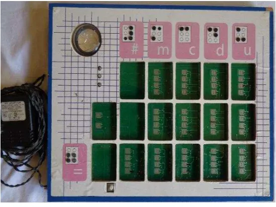 Figura 1.1. Versión original del panel electrónico implementado para enseñanza de operaciones matemáticas básicas a niños con capacidades visuales especiales