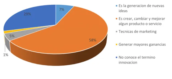 Gráfico 6: ¿Que conoce sobre innovación? 