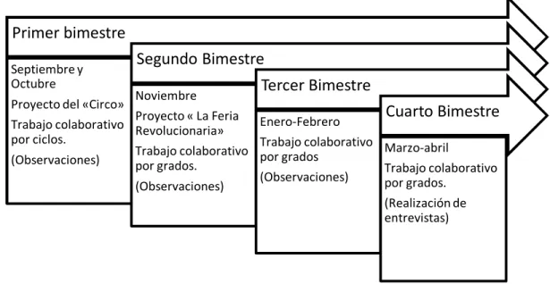 Figura 9. Desarrollo de la implementación de PIEO en la escuela primaria. 