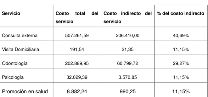 Cuadro N°6  Costos indirectos 