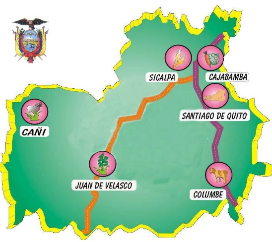 Figura 1. Mapa de parroquias del cantón Colta 