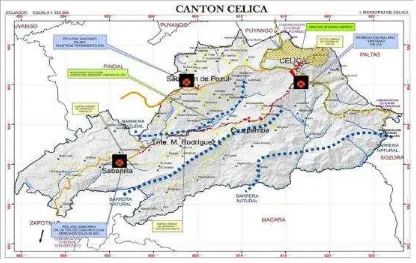 Figura No 11. Ubicación geográfica del Relleno Sanitario en el cantón Celica 