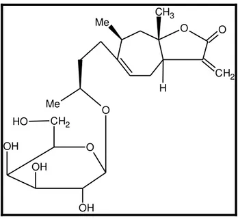Figura N°10. Estructura de 2-desacetyl-8-epixanthumanol-4-O-b- 2-desacetyl-8-epixanthumanol-4-O-b-D-galactopyranoside (2) 