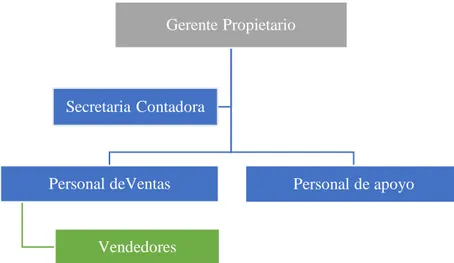 Ilustración N° 1: Estructura Orgánica del Centro Ferretero “Guairacaja”