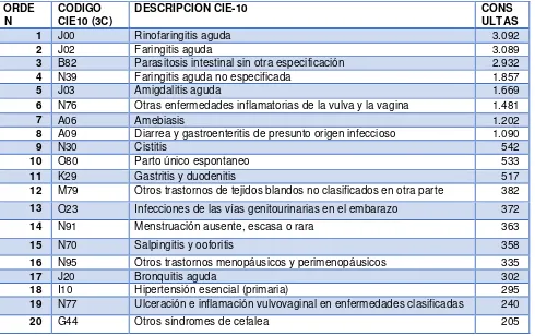 Tabla 8.- Producción ambulatoria por tipo de atención, Centro de Salud Materno Infantil Ambato N°2