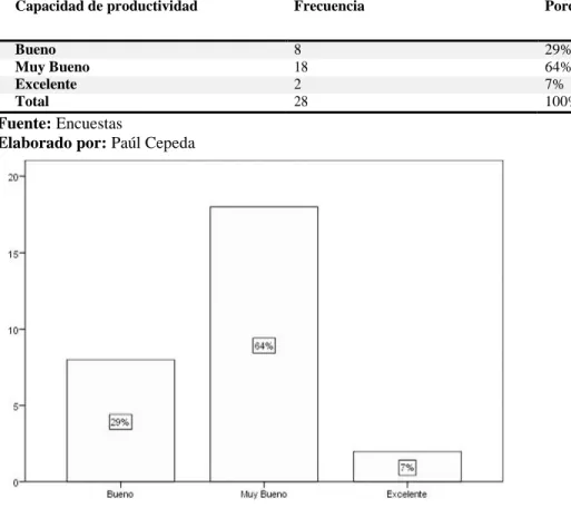 Tabla 20. Capacidad de productividad 