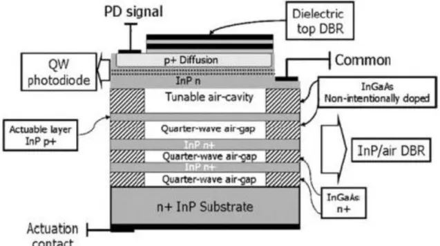 Figure 2.2 Generic structure of the InP/InGaAs photodetector [17] 