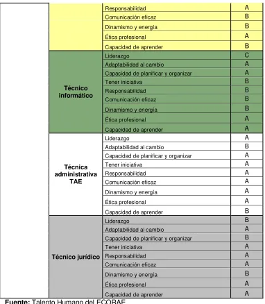 Cuadro Nro. 9  Competencias específicas nivel de gestión 3 