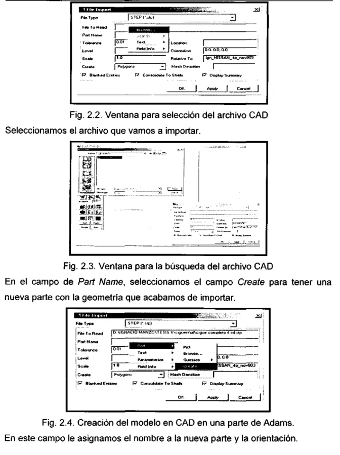 Fig. 2.2. Ventana para selección del archivo CAD Seleccionamos el archivo que vamos a importar.