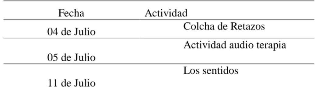 Tabla 8. Fase ejecución 