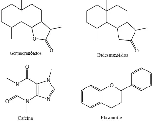 Figura 1. Estructuras de compuestos que presenta la familia Asteraceae. 