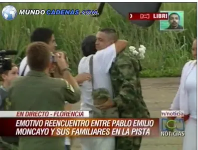 Figura 7. Liberación Sargento Pablo  Emilio  Moncayo, Canal  RCN  