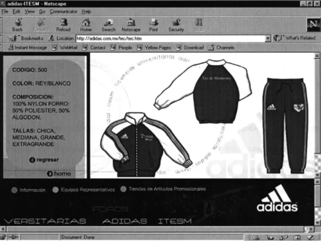 Fig. 3.1 Página Web de la empresa adidas 