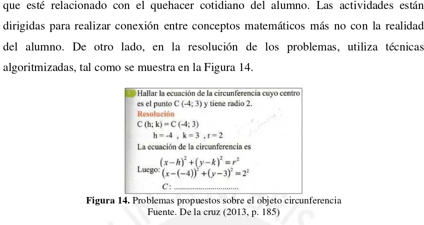 Figura 14.  Problemas propuestos sobre el objeto circunferencia 