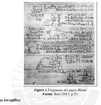 Figura 1. Fragmento del papiro Rhind 
