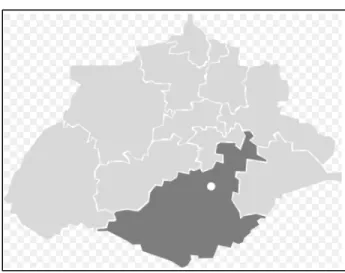 Figura 1. Estado de Aguascalientes, resaltando el municipio de Aguascalientes. 