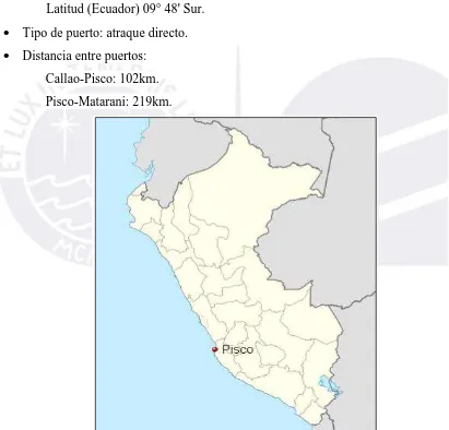 Figura 1. Ubicación de la provincia de Pisco, Perú.  Fuente: Recuperado de https://www.google.com.pe/maps/place/Per%C3%BA/@-9.2435385,-75.0195145,5z/data=!3m1!4b1!4m2!3m1!1s0x9105c850c05914f5:0xf29e011279210648
