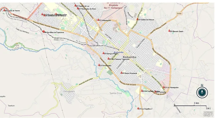 Gráfico Nro. 1. Mapa sectorial de Centros de Desarrollo Infantil (Riobamba) 