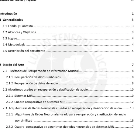 Tabla de contenidos 
