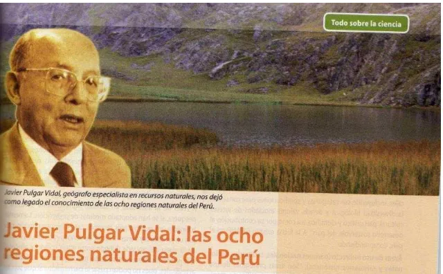 Figura 1  Javier Pulgar Vidal: las ocho regiones naturales del Perú 
