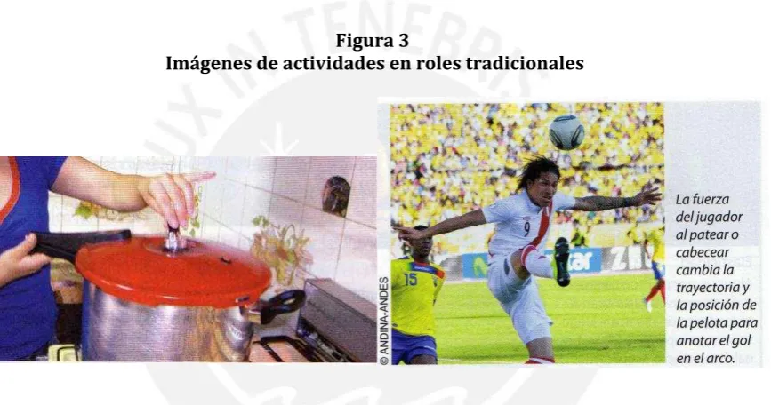 Figura 3  Imágenes de actividades en roles tradicionales 