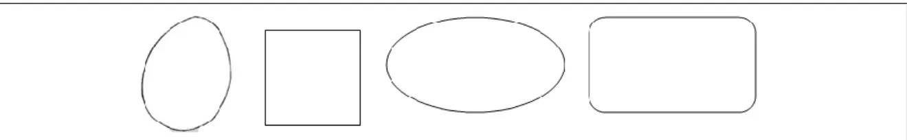 Figura 4. Figuras mostradas a niños de grado cuarto para decidir si son o no circunferencias 