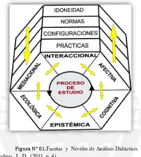 Figura N° 01.Facetas  y  Niveles de Análisis Didáctico. 