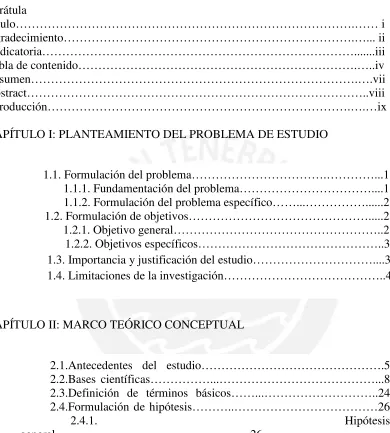 TABLA DE CONTENIDO 