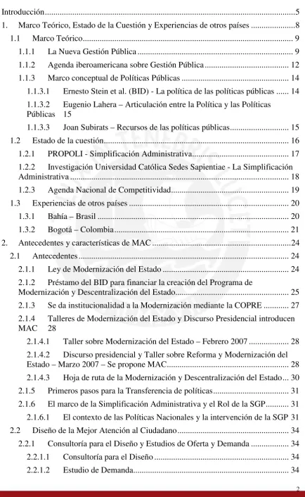 Tabla de Contenido 