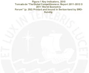 Figura 1 Key indicators, 2010 Tomado de “The Global Competitiveness Report 2011