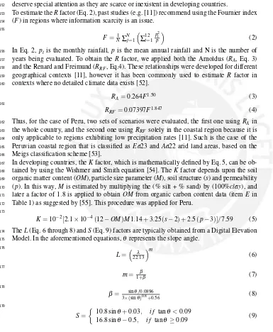 Table 1) as suggested by [55]. This procedure was applied for Peru.