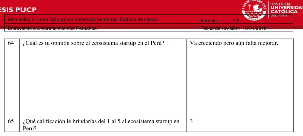 Tabla 2 - Encuesta del caso 2 