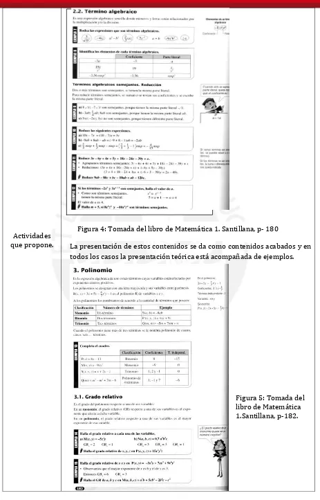 Figura 4: Tomada del libro de Matemática 1. Santillana, p- 180 