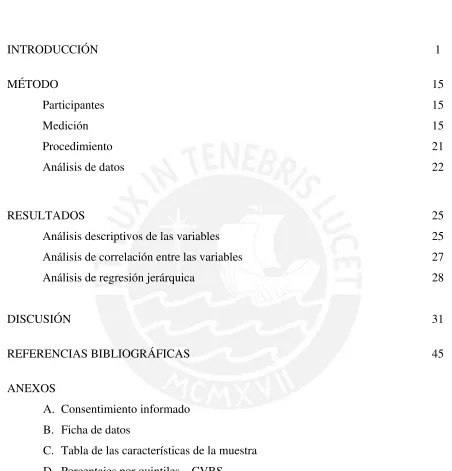 TABLA DE CONTENIDOS 