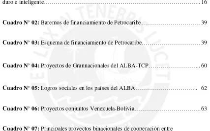 Cuadro N° 07: Principales proyectos binacionales de cooperación entre  