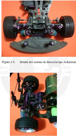 Figura 3-5:      Detalle del sistema de dirección tipo Ackerman 