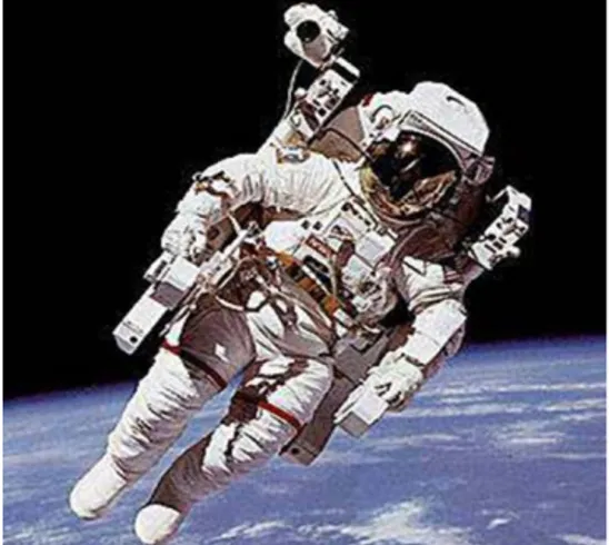 Ilustración 1. Un astronauta en órbita. Imagen  usada  para  iniciar  la  clase  de  física