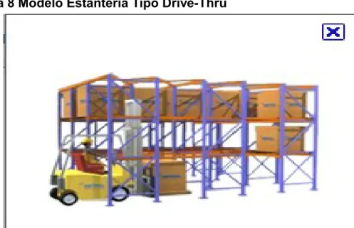 Figura 8 Modelo Estantería Tipo Drive-Thru 